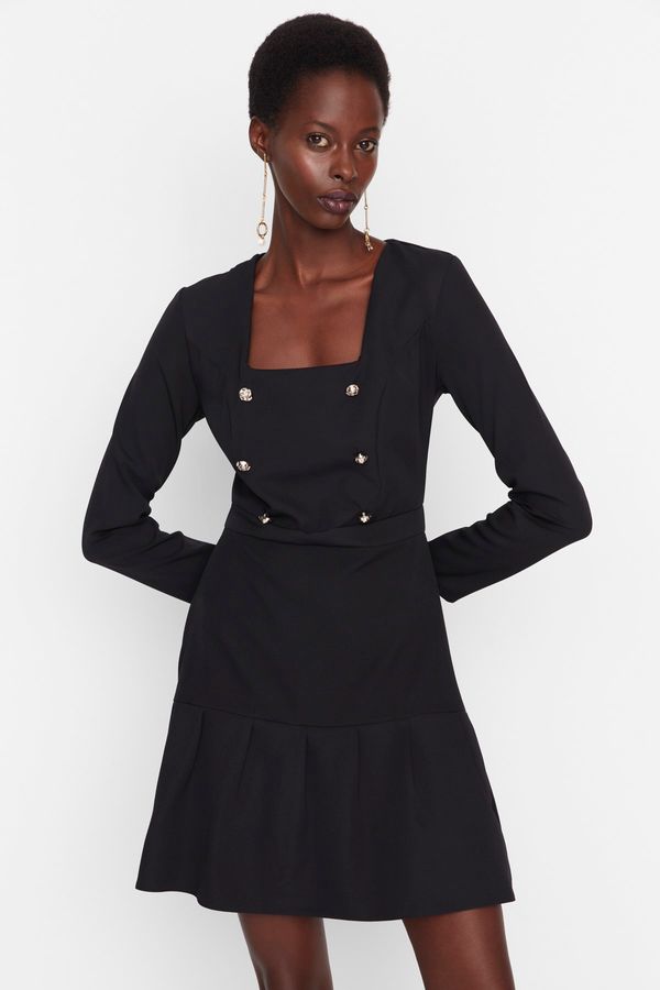 Trendyol Trendyol Black Buttoned Woven Dress