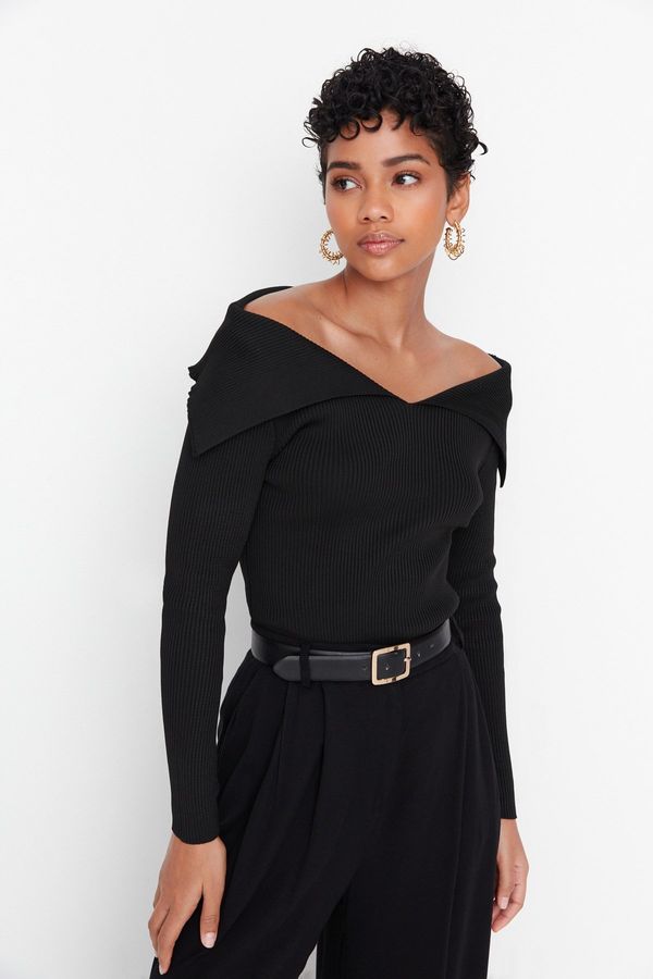 Trendyol Trendyol Black Carmen Collar Knitwear Sweater