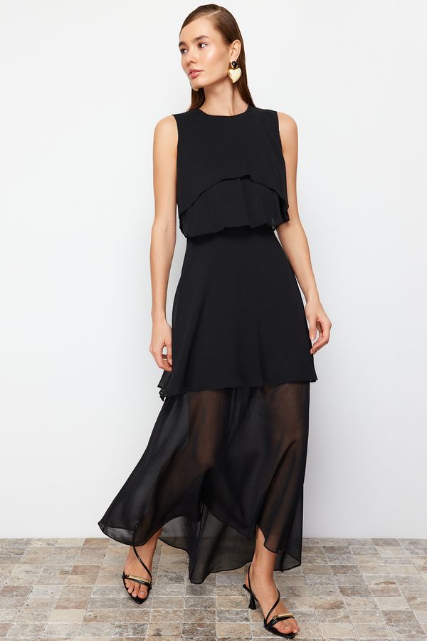 Trendyol Trendyol Black Chiffon Elegant Evening Dress