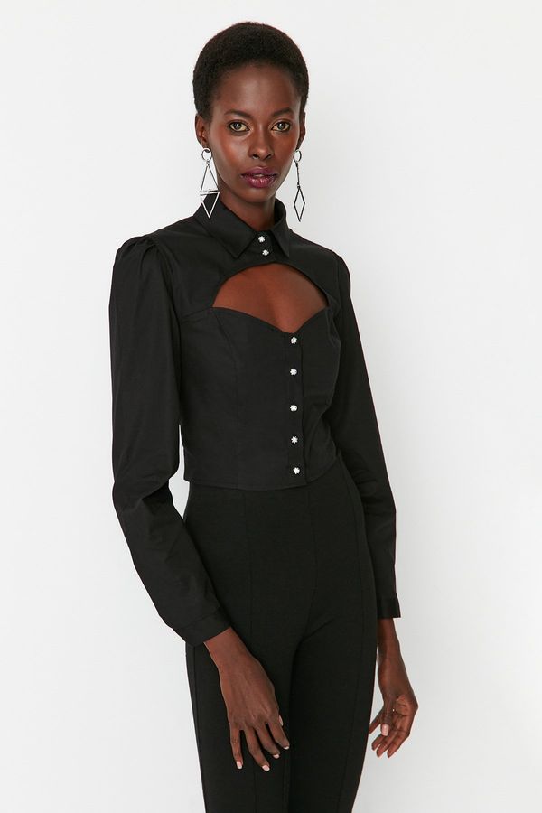 Trendyol Trendyol Black Collar Detailed Shirt