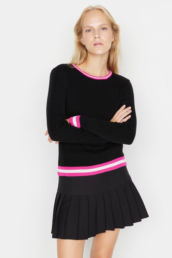 Trendyol Trendyol Black Color Block Knitwear Sweater