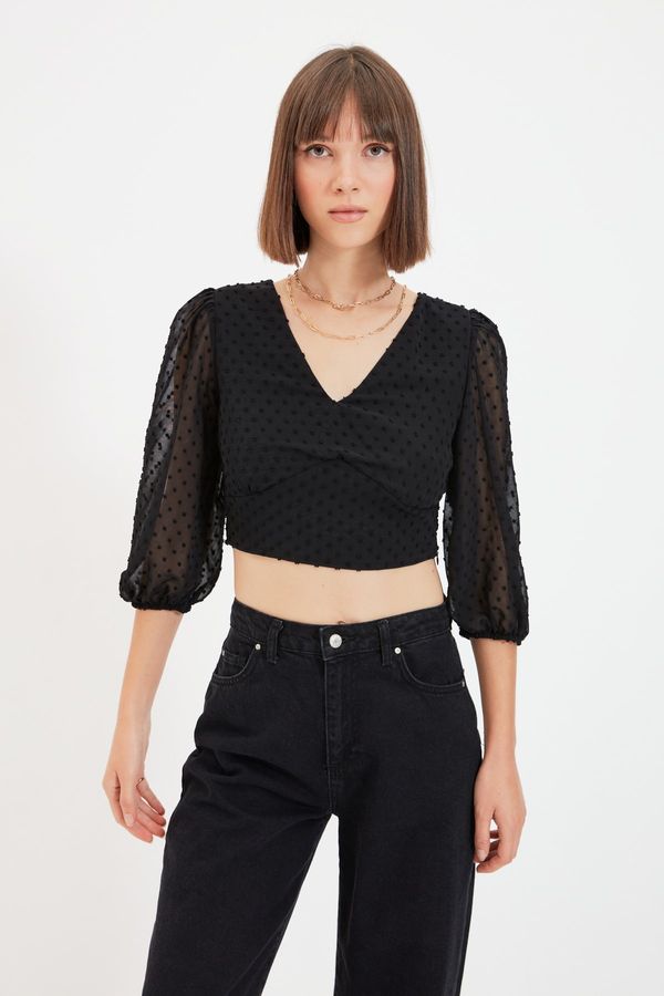 Trendyol Trendyol Black Crop Blouse