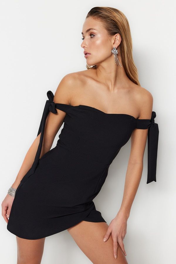 Trendyol Trendyol Black Double Breasted Woven Evening Dress