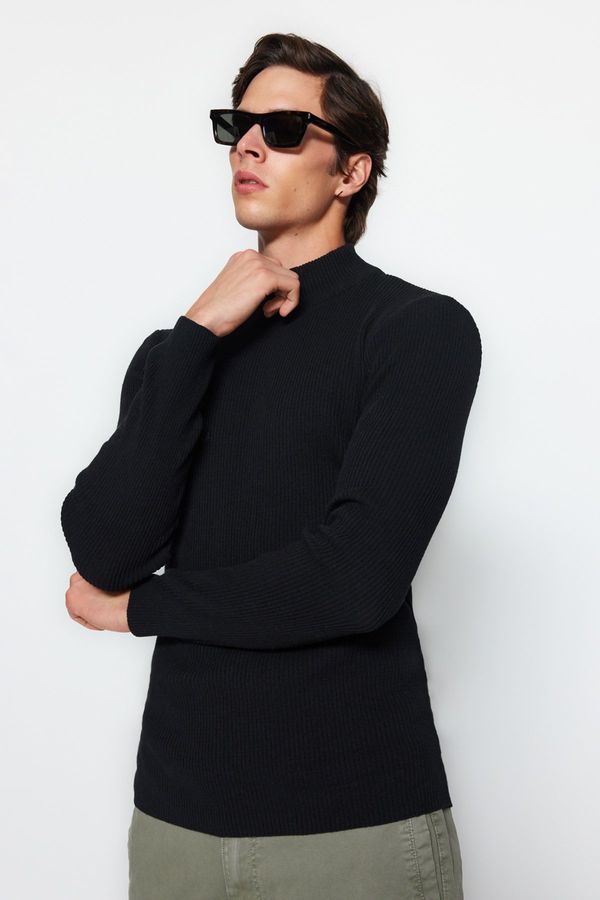 Trendyol Trendyol Black-Ecru Slim Fit Half Turtleneck Elastic Knit 2-Pack Knitwear Sweater