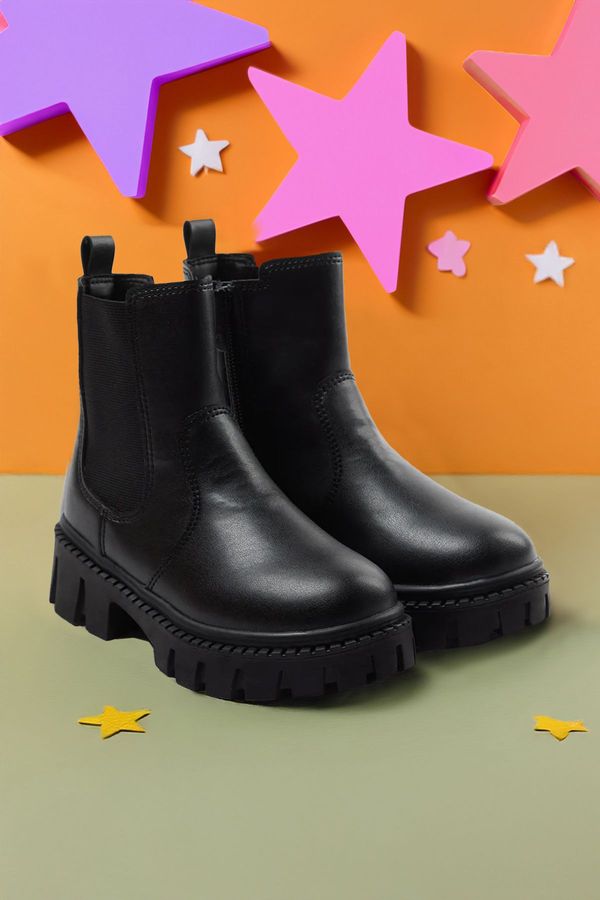 Trendyol Trendyol Black Elastic Girl Chelsea Boots