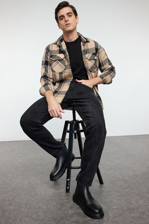 Trendyol Trendyol Black Elastic Men's Genuine Leather Chelsea Boots