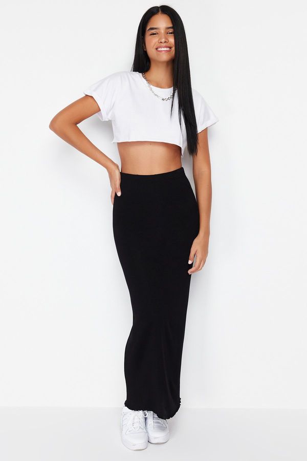 Trendyol Trendyol Black High Waist Bodycone/Fitted Maxi Skirt
