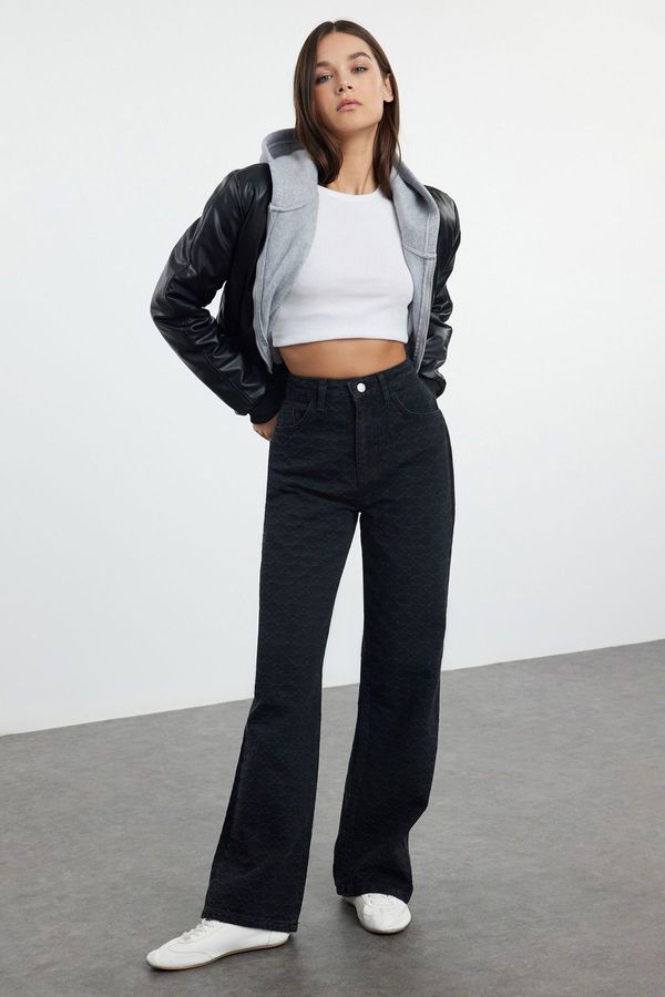 Trendyol Trendyol Black High Waist Wide Leg Jeans