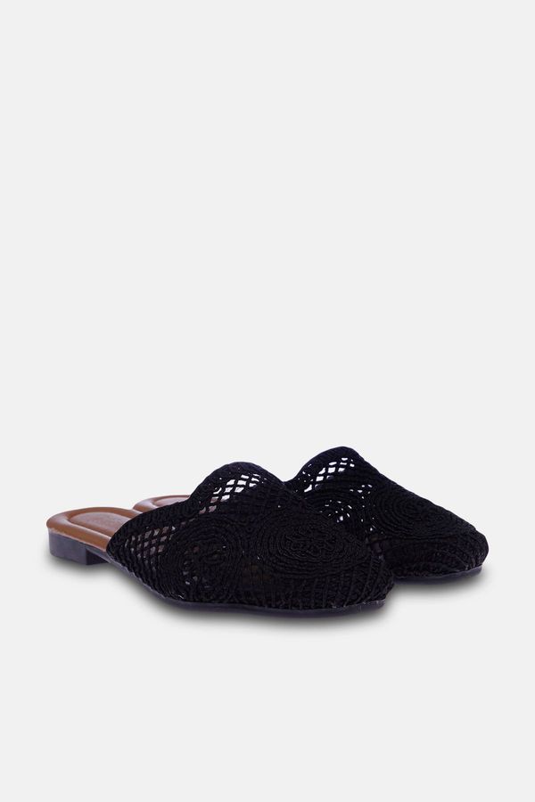 Trendyol Trendyol Black Knitted Detailed Women's Slippers