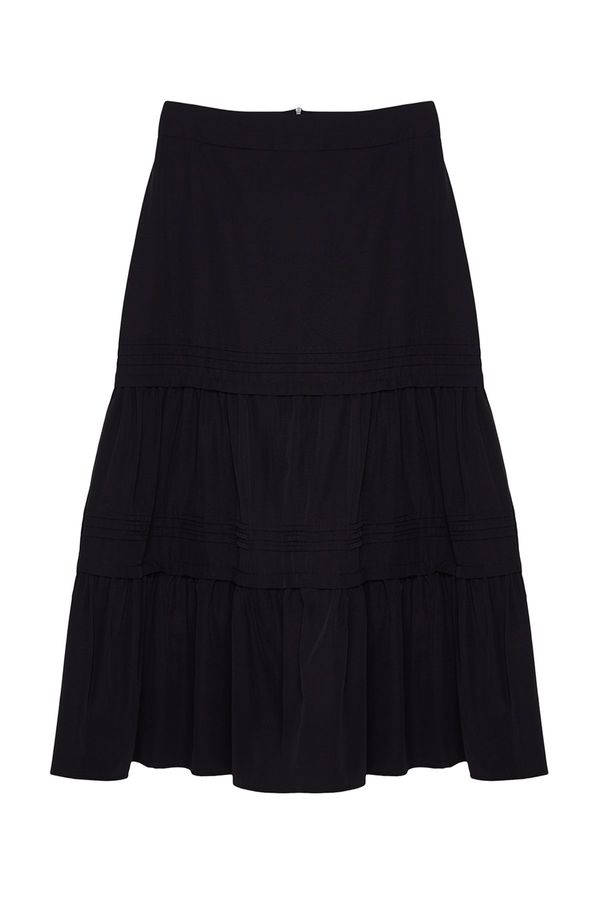 Trendyol Trendyol Black Long Woven Skirt with Cut-Out Skirt