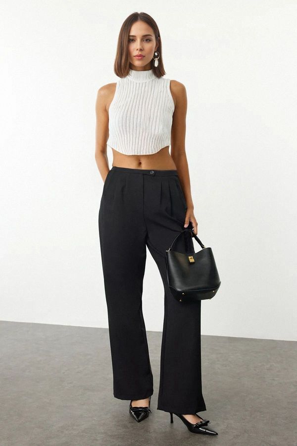 Trendyol Trendyol Black Low Waist Wide Leg Woven Fabric Trousers
