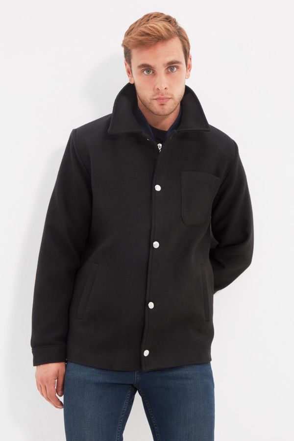 Trendyol Trendyol Black Men's Regular Fit Cachet Coat