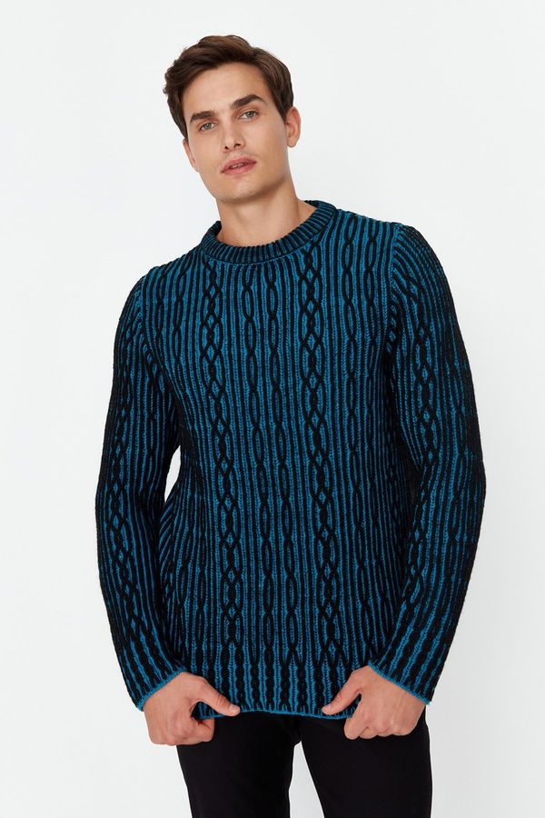 Trendyol Trendyol Black Men's Regular Fit Crewneck Knitwear Knitwear Sweater