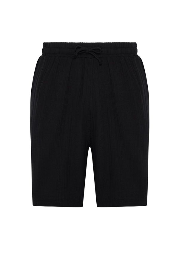 Trendyol Trendyol Black Muslin Woven Summer Shorts