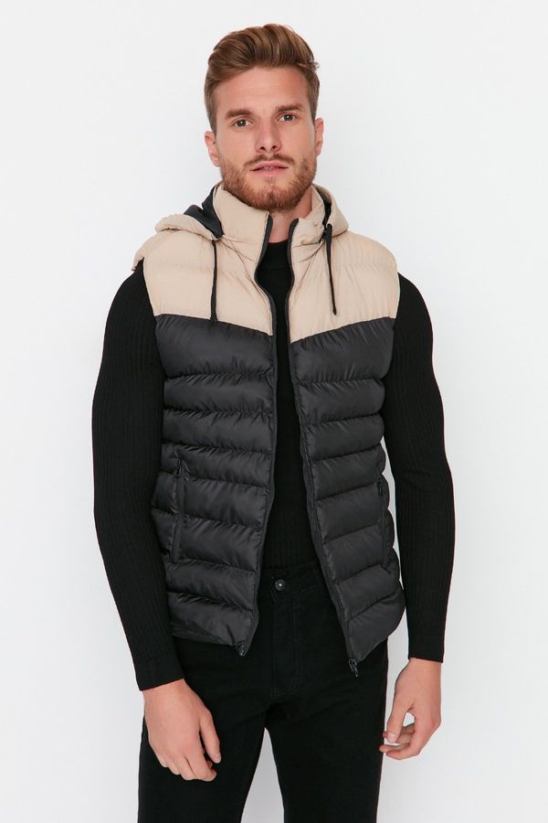Trendyol Trendyol Black Regular Fit Color Blocked Winter Puffer Vest