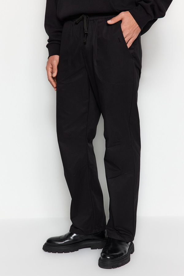 Trendyol Trendyol Black Regular Fit Waist Lacing Detail Trousers
