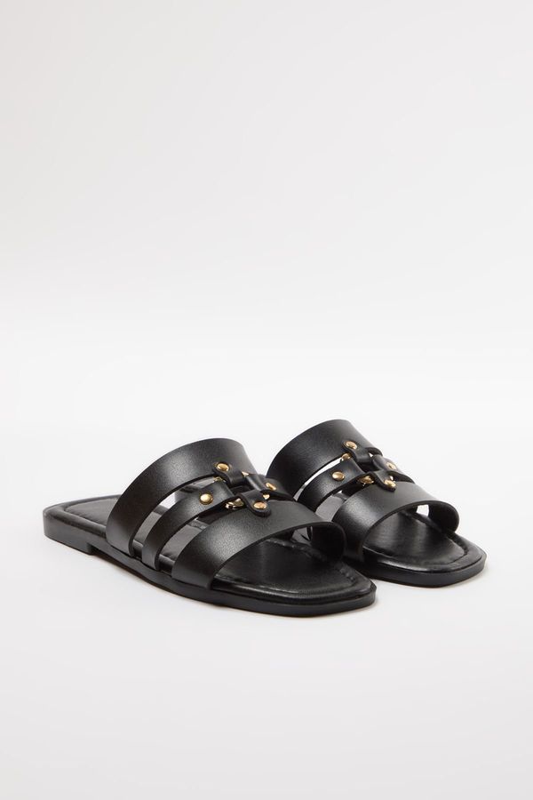 Trendyol Trendyol Black Riveted Strappy Women's Slippers