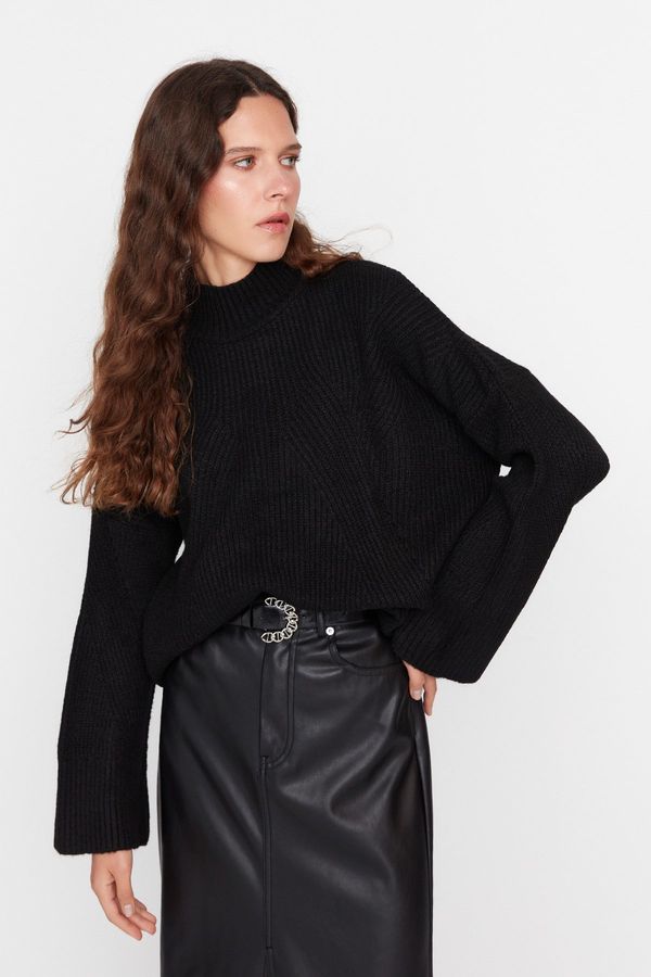 Trendyol Trendyol Black Soft Textured Basic Knitwear Sweater