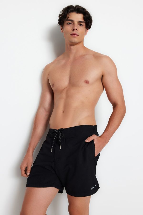 Trendyol Trendyol Black Standard Size Soft Fabric Swim Shorts