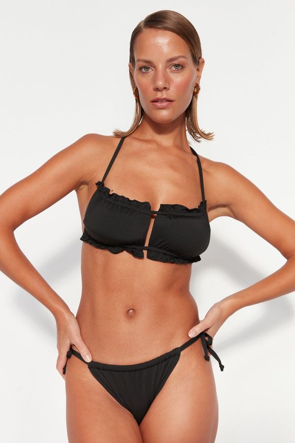 Trendyol Trendyol Black Strapless Cut Out/Window Bikini Top