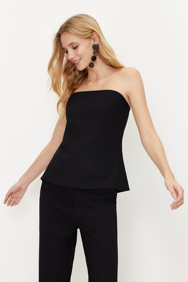 Trendyol Trendyol Black Strapless Woven Blouse