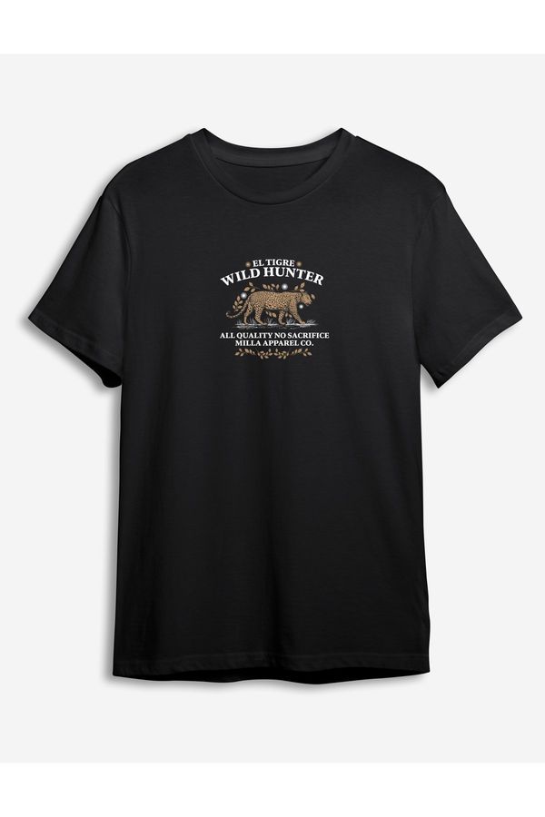Trendyol Trendyol Black Tiger Printed Regular/Normal Cut T-shirt