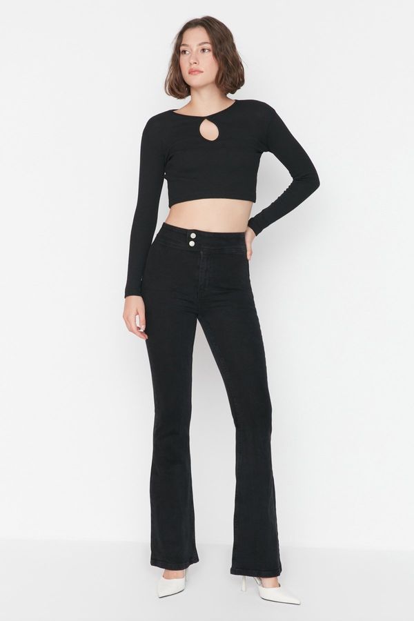 Trendyol Trendyol Black Waist Detail Normal Waist Flare