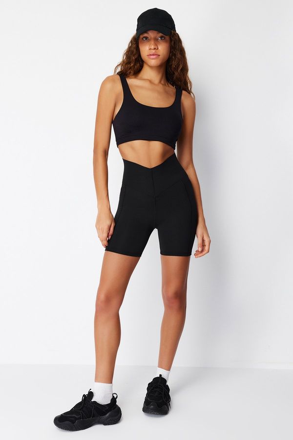 Trendyol Trendyol Black Waist Extra Coupler Knitted Sports Shorts/Short Leggings