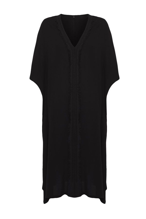 Trendyol Trendyol Black*001 Plain Regular Maxi Woven 100% Viscose Dress