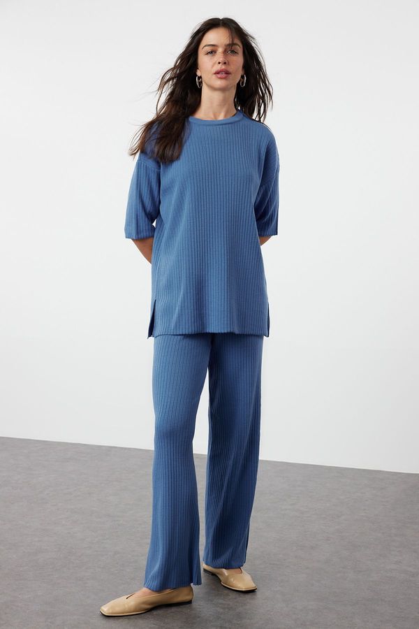 Trendyol Trendyol Blue Crew Neck Knitwear Top-Top Set