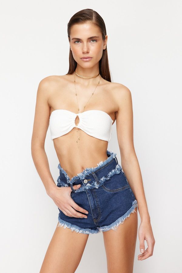 Trendyol Trendyol Blue Denim Tassel Denim Shorts