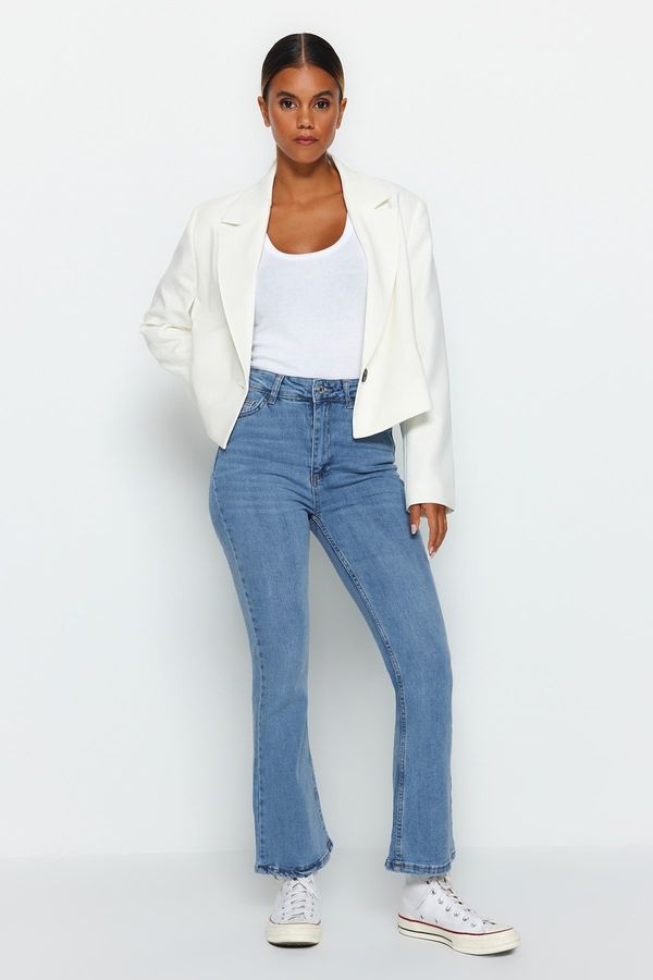 Trendyol Trendyol Blue High Waist Crop Flare Jeans