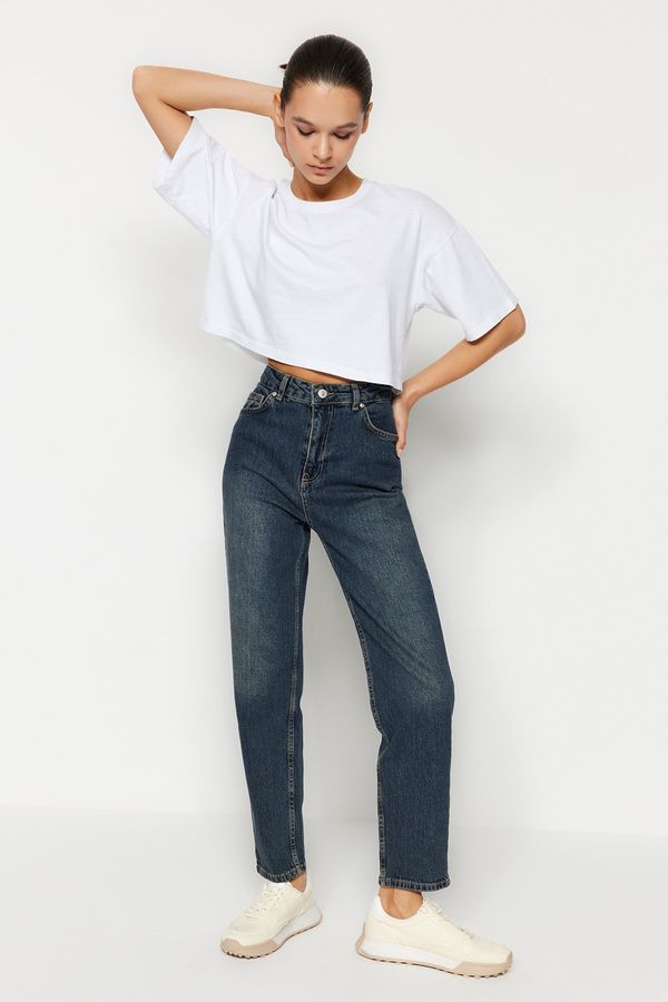 Trendyol Trendyol Blue High Waist Slim Mom Jeans