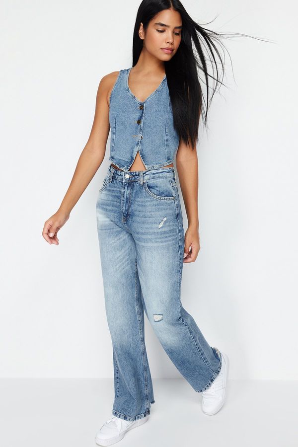 Trendyol Trendyol Blue Low Waist Loose Fit Jeans