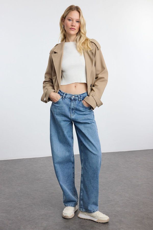 Trendyol Trendyol Blue More Sustainable High Waist Skater Baggy Jeans