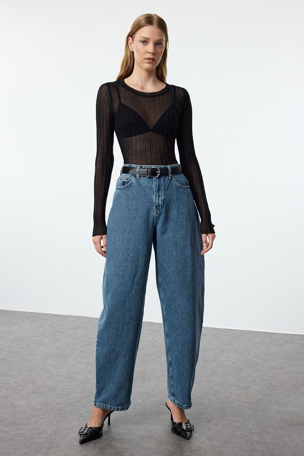 Trendyol Trendyol Blue More Sustainable High Waist Skater Baggy Jeans