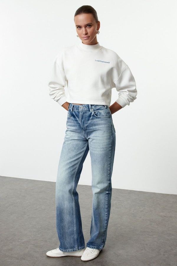 Trendyol Trendyol Blue More Sustainable High Waist Wide Leg Jeans