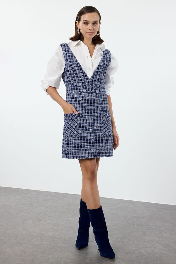 Trendyol Trendyol Blue Plaid / Checkered Mini Woven Dress