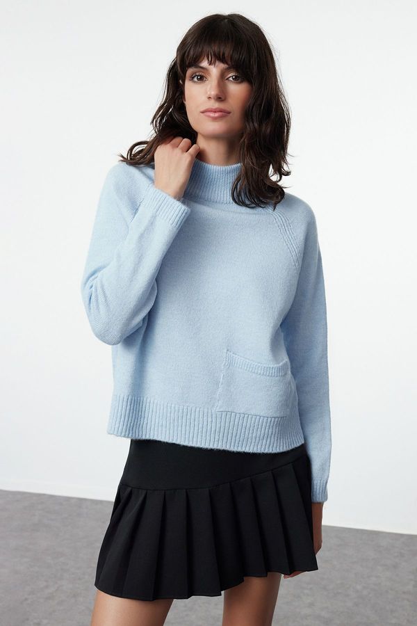 Trendyol Trendyol Blue Pocket Detailed Soft Textured Knitwear Sweater