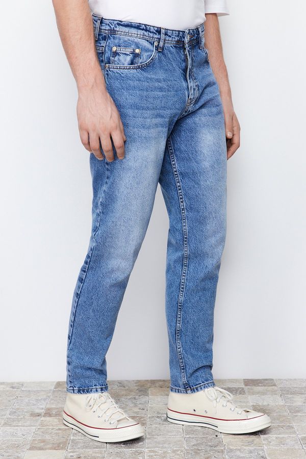 Trendyol Trendyol Blue Relax Fit Boyfriend Jeans Denim Trousers