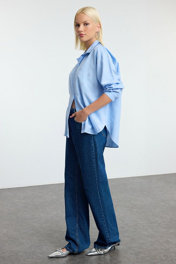 Trendyol Trendyol Blue Stone Oversize Shirt