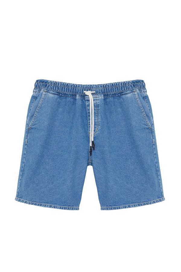 Trendyol Trendyol Blue Wide Cut Plus Size Denim Shorts