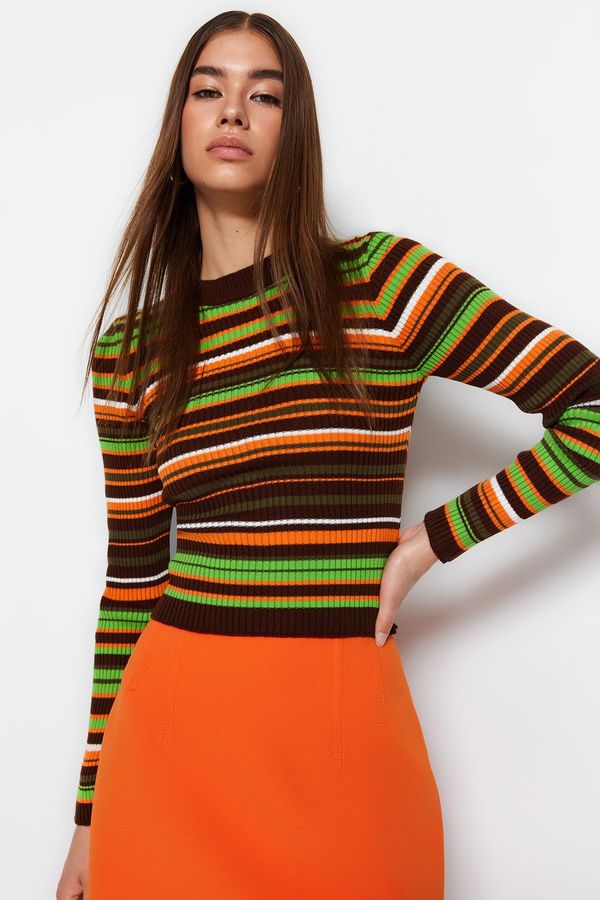 Trendyol Trendyol Brown Crop Knitwear Sweater