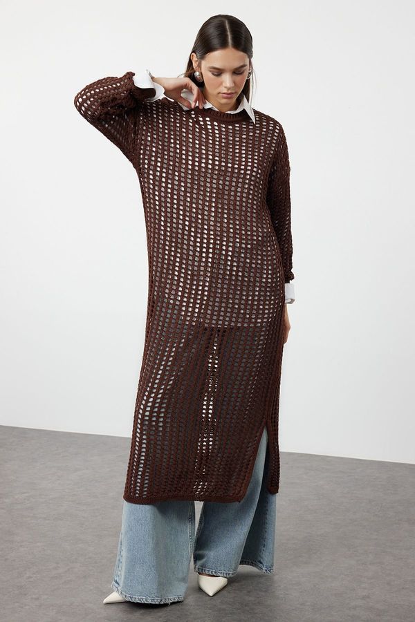 Trendyol Trendyol Brown Openwork/Hole Knitwear Dress