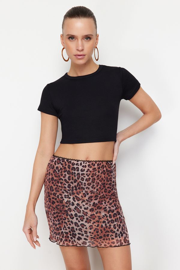 Trendyol Trendyol Brown Patterned Mini Skirt