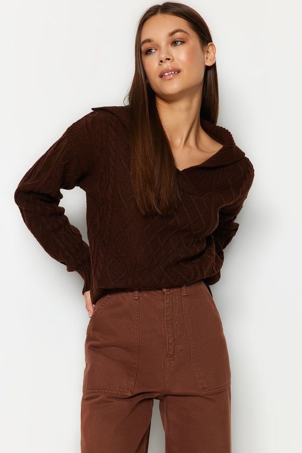 Trendyol Trendyol Brown Polo Neck Knitwear Sweater