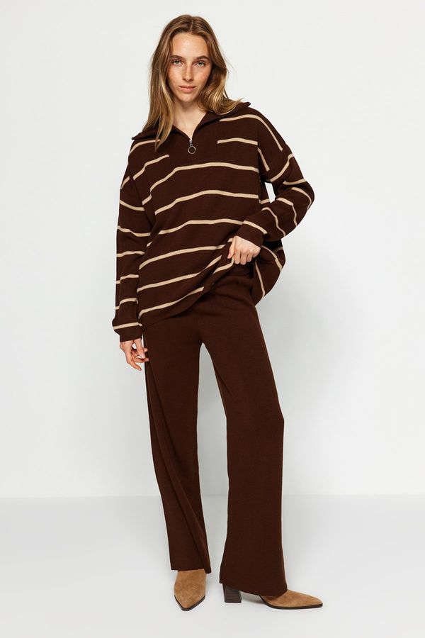 Trendyol Trendyol Brown, Wide fit Knitwear Top and Bottom Set