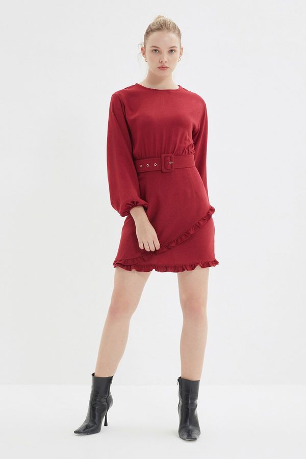 Trendyol Trendyol Burgundy Belted Dress