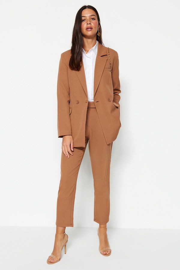 Trendyol Trendyol Camel Blazer Jacket-Pants Woven Top-Bottom Set