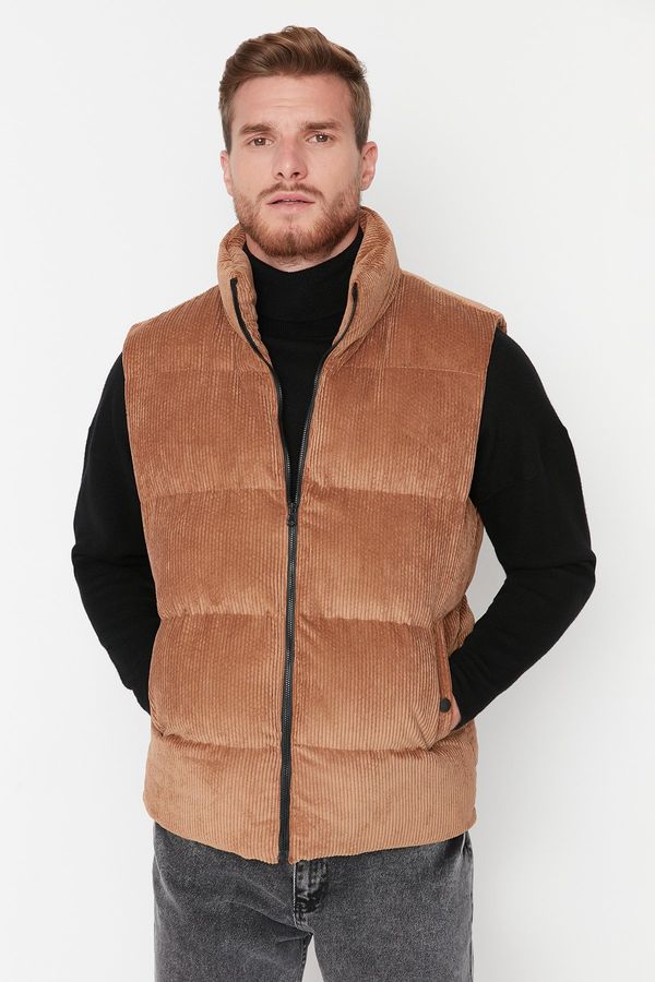 Trendyol Trendyol Camel Men's Regular Fit Winter Velvet Vest